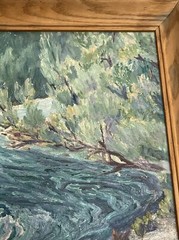 ANTIQUE LANDSCAPE PAINTING AMERICAN RIVER 1930’S GARDNER Listed IMPRESSIONIST