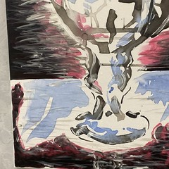 Art Painting on canvas hand painted “Between Glass and Emptiness” 16×20 COA