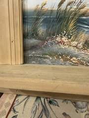 Vintage Coastal Lighthouse Seascape Oil Painting Signed Lorenz 20x 16 W/ shelfS