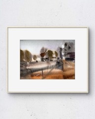 Chicago Study No.1 7×5 Watercolor Painting Chicago Landscape Fine Art Wall Decor
