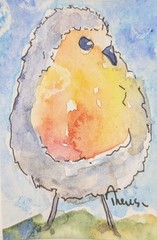 Bird – Original ACEO or ATC Unmatted watercolor miniature painting –