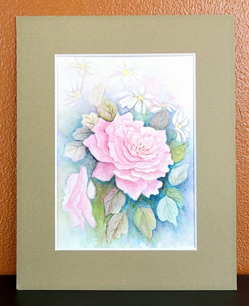 Marge Breth Original Watercolor Painting Alpine Rose Wild Daisy Victor Colorado