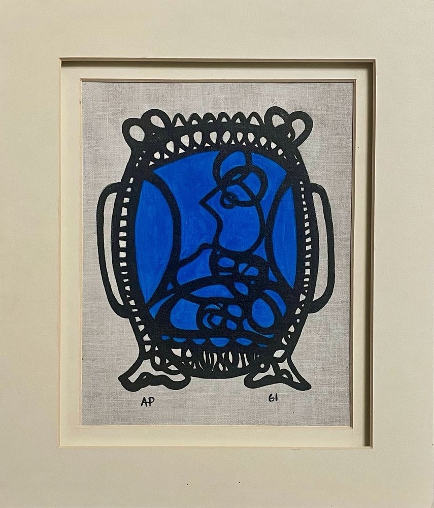 Attributed Amelia Peláez (Cuban 1896–1968) Casein On Linen Mounted On Cardboard