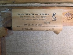 Rare Paul Bruyere Painting „Fantasie“ 1969 Palm Beach Art Show A French Garden