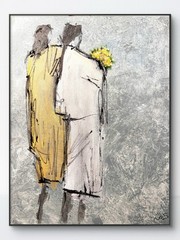 Original Abstract Expressionism 11×14 Women Flowers Handmade Signed Fine Art 140