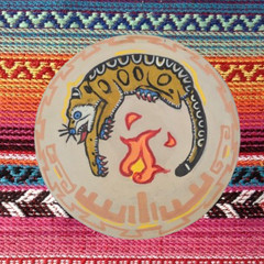 Mexican style tiger painting- hand made- 8×8 inch