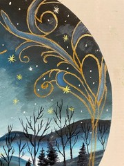10″ Circular Oil Painting on Canvas….“Winter Wonderland“