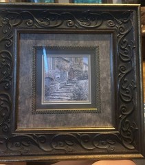 Framed Italian Painting of Beautiful Italian Village