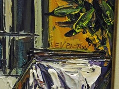 Maya Eventov Untitled Oil Canvas with beautiful Custom Frame ME121506-20