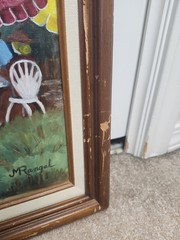 Mid-Century Mexican Market Scene Oil Painting by Margaret Rangel (San Diego)