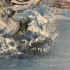 Large mouth Bass Jumping, Acrylic On Canvas, 16×20 Signed