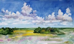 Cloud Landscape Painting | Original Fine Art Watercolor Painting 20*14 In
