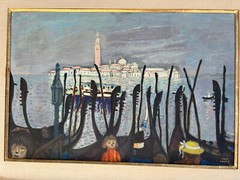 ROGER CHAPUT 1909 1995~MCM French Listed Artist~Venise Modernist Oil Paint 36″