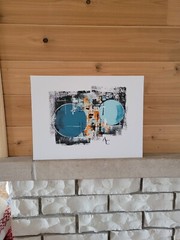 Mid Century Modern Abstract Vintage Brutalist Style Painting Modernist Original
