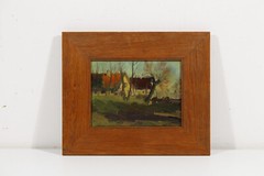 Drawstring Johan Hendrik WEISSENBRUCH (1824-1903) Homestead on the Moor Oil Sketch c. 1890