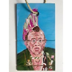 Amazing Larry – Acrylic on Upcycled Wood 10.75x6in @elsantosworld Sergio Santos