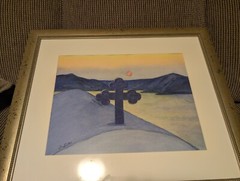 Original Watercolor Painting Signed Dianne Sutter 42x31cm Framed Spiritual Art