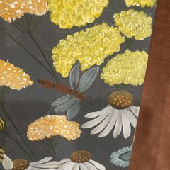 Vintage Hand Painted Butterflies Daisies Flowers on Wood Wall Plaque 25”