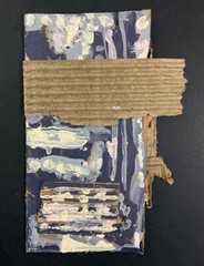 Abstract Painting Original Black & Yellow Cardboard Art Miz Katie