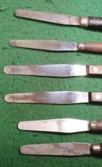 6 Painting Pallets With Wood Handles, 3 Are Unmarked,3 Are Lowe Cornwell
