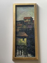 Wong Painting Vintage 1960’s Mid Century Modern Chinese Expressionism Hong Kong