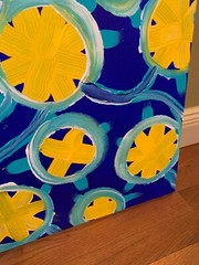 ABSTRACT Painting Original TRIPPY Art 24″x24″ Stretched Canvas