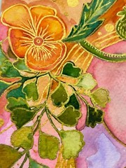 Watercolor Memorial Art Baby and Me Bereaved Mother Grief Artwork Blue Gold
