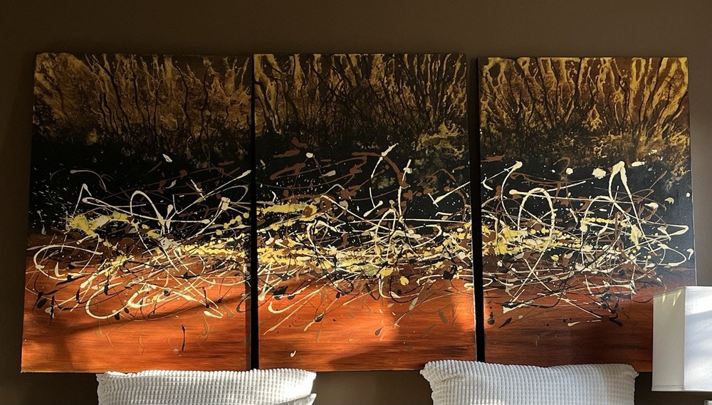 Jackson pollock Style Painting Hand Painted And Signed By Artist Maitreyii