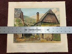 Original Watercolor “An Der Mosel” by Listed Artist H. Schafer 1945 POW