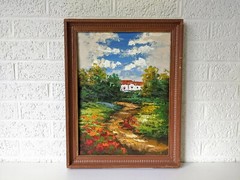 Original Framed Painting | Tuscan Home or Caribbean Home | Pastoral