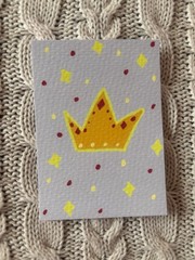 ACEO Watercolor Paper Acrylic Painting Original Mini Art ATC Title The Crown