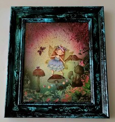 11″ X 13″ Original Painting Mixed Media, A Fairy Fun Day