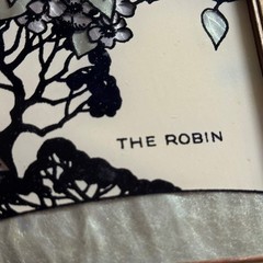 Vintage Reliance Reverse Painted Glass Art The Robin Butterfly Wing Effect Frame