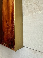 Oil Painting Cityscape Landscape Abstract Skyline Modern Gold 18 by 36 AMA