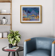 Amalfi Coast art Original painting IMPRESSIONISM Oil on panel by S Chernyakovsky