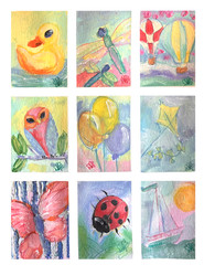 Balloons | ACEO | Air Collection of 9 – 5 of 9. Artist Shelley Aliaga