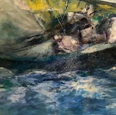 British Cup Sailing 48×72 in., Acrylic on stretched canvas Hall Groat Sr.