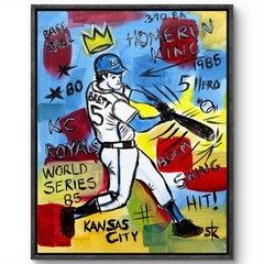 Original Baseball Royals 11×14 George Brett Bold Acrylic Canvas Contemporary Art