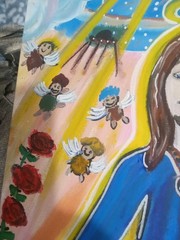 Jesus Christ Beautiful Pop Art Painting Lot Of Three By Linda Stamberger!