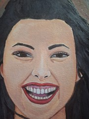 Contemporary Smiling Woman Acrylics 9×12 Canvas Paper