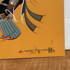 M. Chiago Signed 1983 Original Native American Painting “Feather Dancer”
