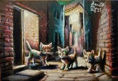 ACEO Jacob Landis Kitten Tabby ORIGINAL Art Print # Of /25 „Canned Kitty“