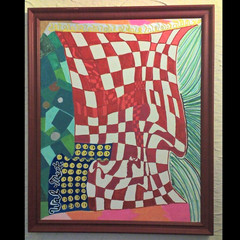 Howard Yosha „50 States of Walmart 3“ Abstract Acrylic on Canvas Framed