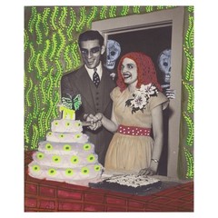 Surreal Mixed Media Vintage Photo „We’re Going to Give Each Other Hell“ 3.75×4.5
