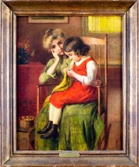 Frederick Boston (NY,CT,1855-1932) oil painting antique 128806