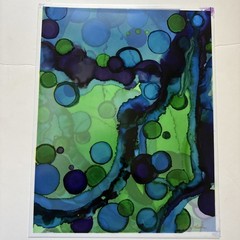 Beautiful , Unique , Original Hand Made -Alcohol Ink Painting on Plastic Resin