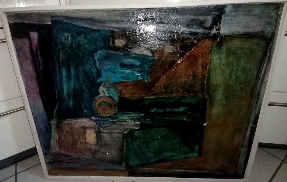 sig. abstract oil painting Signed: Wlodzislaw Sier (1944)
