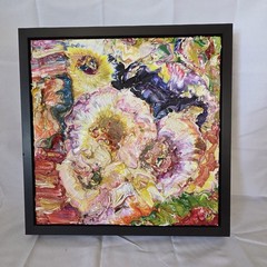 Oil On Panel 3D Abstract Art Floating Frame Kevin Winger #78 Quartz Skull Signed