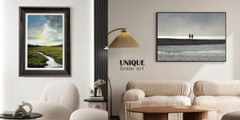 UniqueHomeArt Original Artwork Handmade Painting Wall Art Wood Frame 22in X 30in