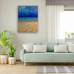 Hypnosis – Framed Original Painting, Underwater Seacape with Sunlight on Rippled